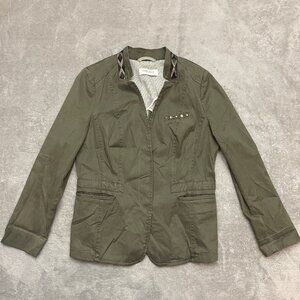 Gerry Weber Women's Olive Green Snap Front Jacket Size 8